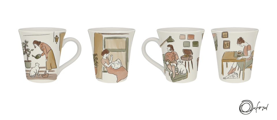 Mockup canecas onde ha gatos, ha sorrisos